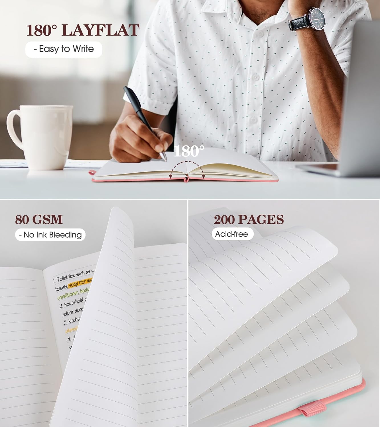 Journal Notebook, Hardcover Leather Journals for Writing, Writing Journal, College Notebook -5.75''X8.38'' (200 Pages-A5) Journal Notebook, Hardcover Leather Journals for Writing, Writing Journal, College Notebook -5.75''X8.38'' (200 Pages-A5)